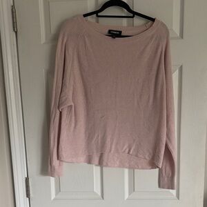 Express Blush Ribbed Boatneck Crewneck Sweater